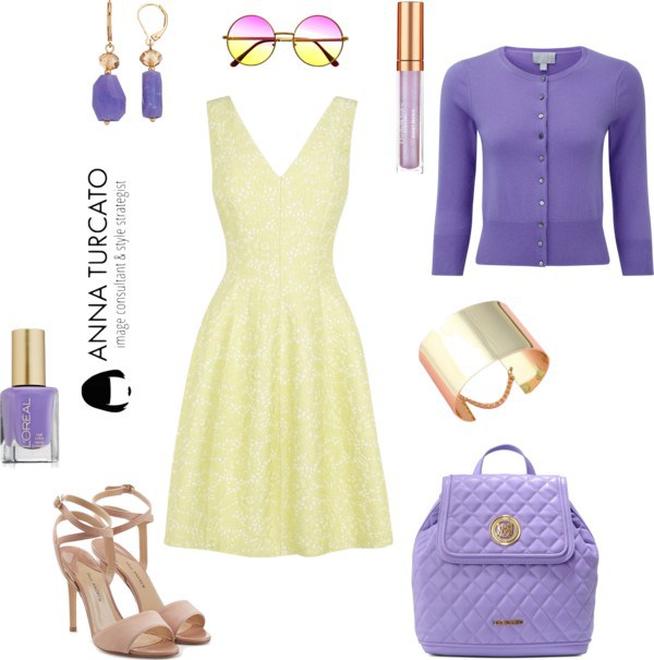 Anna-Turcato-Yellow-Dress-Purple-Look