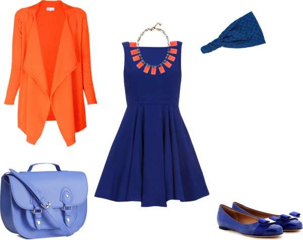 How to orange and blue by annaturcato featuring a purse shoulder bag