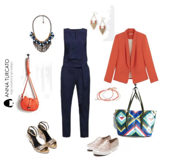 The jumpsuit by annaturcato featuring a red vest