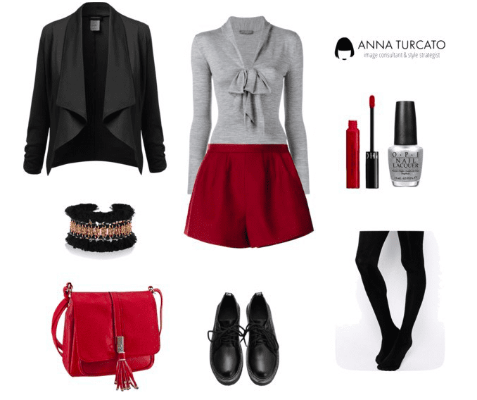 The red shorts by annaturcato featuring a curved hem shirt