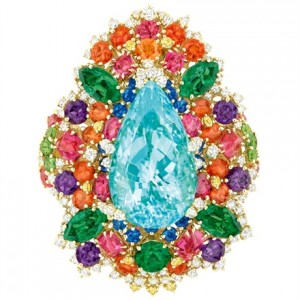 Multicolor Ring with sapphire, tangerine, purple and green by Dior