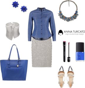 Office look by annaturcato featuring a white skirt