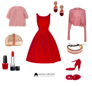 The red dress di annaturcato contenente evening handbags